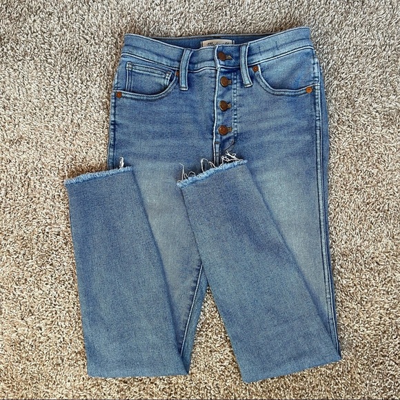 Madewell | 10” High-Rise Skinny Jeans | Chewed-Hem Edition | Size 25 - Picture 1 of 11